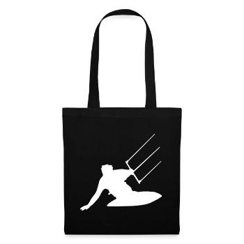 Kitesurfer Silhouette Sea Waves Adventure - Tote Bag - black - Front