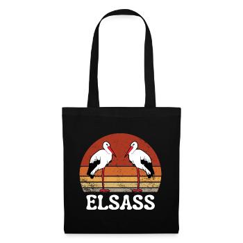 ELSASS VINTAGE STORCH - Stoffbeutel - Schwarz - Vorne