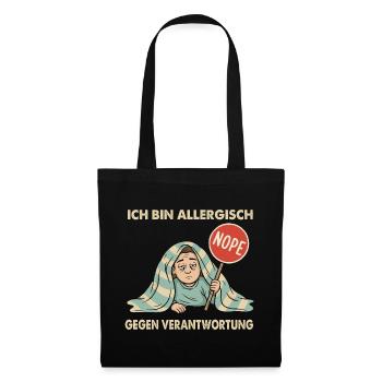 Allergisch gegen Verantwortung - Stoffbeutel - Schwarz - Vorne