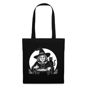 Sorcière Cuisson Cuisinier Soupe Cuissard Chat Noir - Sac en tissu - noir - Devant