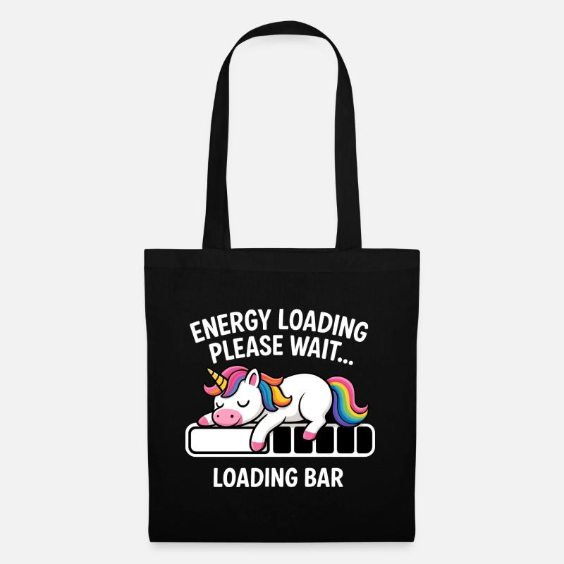 Unicorn Energy Loading Please Wait - Tote Bag - black