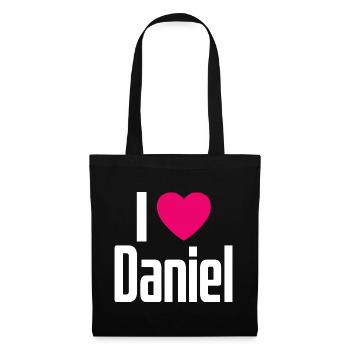 J’aime Daniel Pink Heart J’aime Daniel - Sac en tissu - noir - Devant