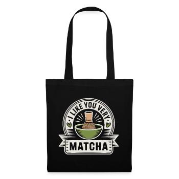 Thé matcha dit thé vert comme toi, très matcha - Sac en tissu - noir - Devant