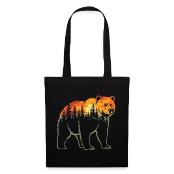 Ours, Forêt, Nature, Nature sauvage, Extérieur, Animal - Sac en tissu - noir - Devant