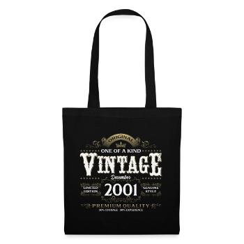 24th Birthday Vintage December Vintage 2001 - Tote Bag - black - Front