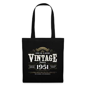 75e anniversaire Millésime de janvier 1951 - Sac en tissu - noir - Devant