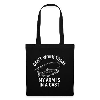 I Can't Work Today My Arm Is In A Cast Angler - Tote Bag - black - Front