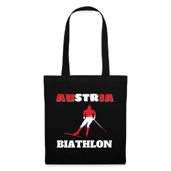 Biathlete Silhouette Red White Austria - Tote Bag - black - Front