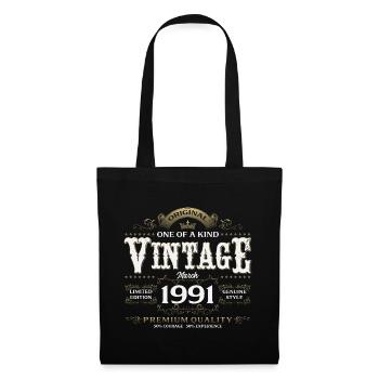 Cadeau du 35e anniversaire Mari Année Mars 1991 - Sac en tissu - noir - Devant