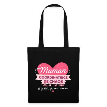 Maman coordinatrice de chaos humour - Sac en tissu - noir - Devant