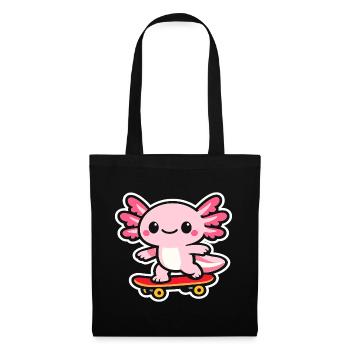 axolotl skateboard - Tote Bag - black - Front