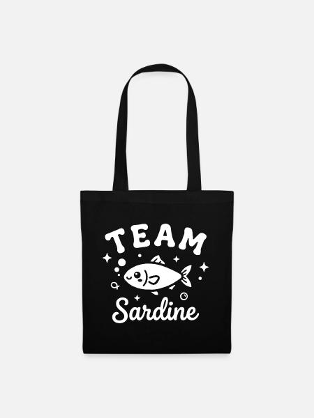 Sardinenteam – nautisches Design - Stoffbeutel - Schwarz