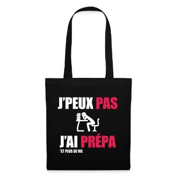 J'peux pas j'ai prépa - Sac en tissu - noir - Devant