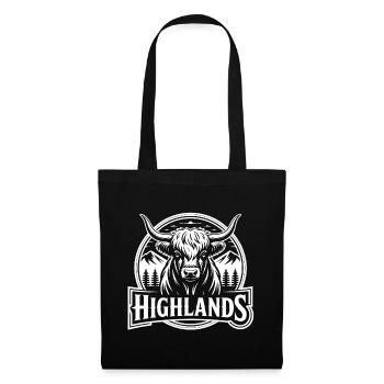 Emblème du taureau des Highlands - Sac en tissu - noir - Devant