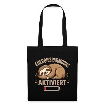 Faultier Energiesparmodus Aktiviert Shirt - Stoffbeutel - Schwarz - Vorne