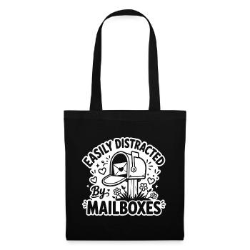 Easily Distracted By Mailboxes - Post Postbote - Stoffbeutel - Schwarz - Vorne