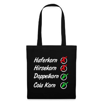 Doppelkorn , Cola Korn , Party - Stoffbeutel - Schwarz - Vorne