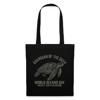 Guardian of the Deep – World Oceans Day Turtle - Tote Bag - black - Front