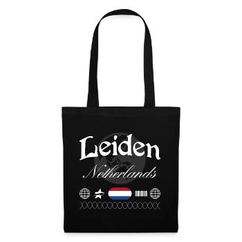 Leiden Niederlande Streetwear Reise Souvenir - Stoffbeutel - Schwarz - Vorne