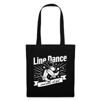 Line Dance Boots Spruch - Stoffbeutel - Schwarz - Vorne