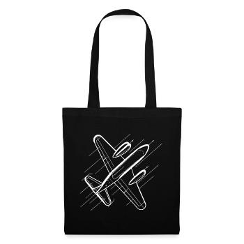 Airplane Line Art - Tote Bag - black - Front