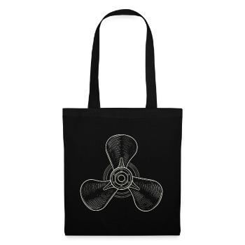Vintage Three-Blade Propeller Illustration - Tote Bag - black - Front