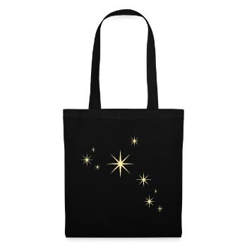 Sterne — Kleine Lichter am Himmel - Stoffbeutel - Schwarz - Vorne