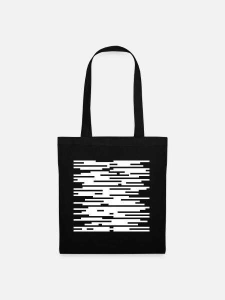 Design mit geometrischen Linien - Stoffbeutel - Schwarz