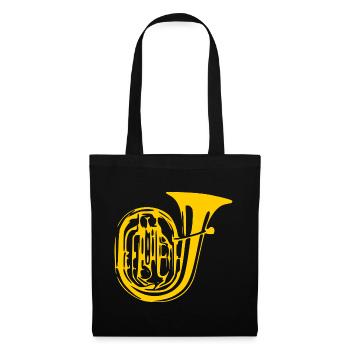 Tuba Blasmusik Geschenk Bläser  - Stoffbeutel - Schwarz - Vorne