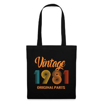 45 Geburtstag Jahrgang 1981 Vintage Original Retro - Stoffbeutel - Schwarz - Vorne