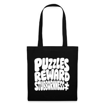 Puzzlehumor – Puzzles Reward Stubbornness - Stoffbeutel - Schwarz - Vorne