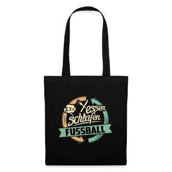 Sport Design Fussball RAHMENLOS Geschenk Hobby - Stoffbeutel - Schwarz - Vorne