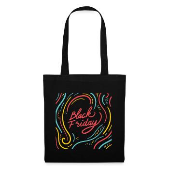 Cadeaux black friday. achats. Magasinez jusqu’à ce que vous tombiez. - Sac en tissu - noir - Devant
