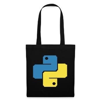 Python Pixelart - Stoffbeutel - Schwarz - Vorne