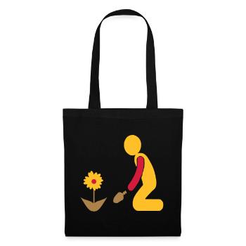 jardin - Sac en tissu - noir - Devant