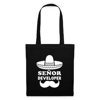 Señor Developer | Nerd & Programmierer Witze - Stoffbeutel - Schwarz - Vorne