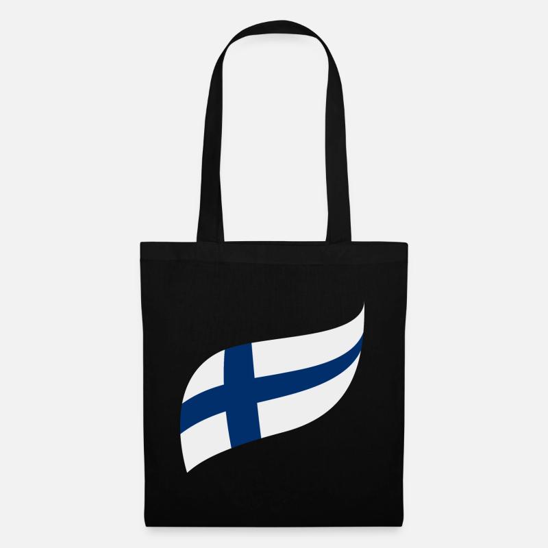 Finnland Flagge - Stoffbeutel - Schwarz