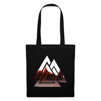 Valknut, symbol of Odin - With forest - Tote Bag - black - Front