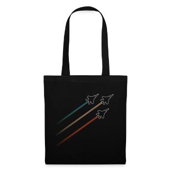 Squadron fighter jets vintage contrails - Tote Bag - black - Front