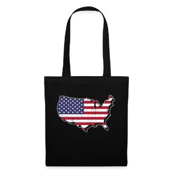 America map with flag - Tote Bag - black - Front