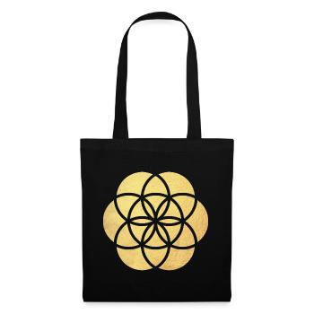 Gold Yoga Flower od Life Flower of Life namaste - Tote Bag - black - Front