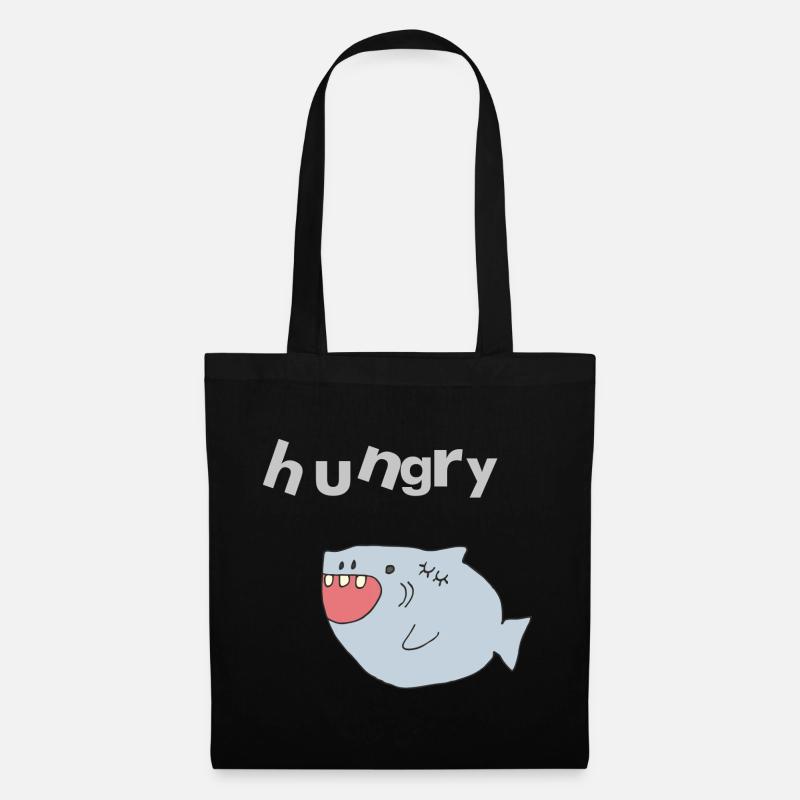 haifisch hungry - Stoffbeutel - Schwarz