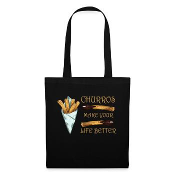 Churros make your life better - Sac en tissu - noir - Devant