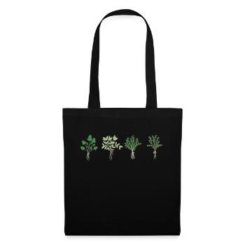 Persil, sauge, romarin et thym - Sac en tissu - noir - Devant
