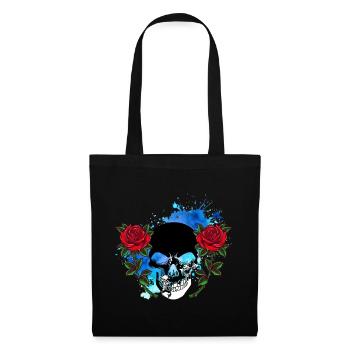 Skull Skull Skull Roses Flowers Splash - Tote Bag - black - Front