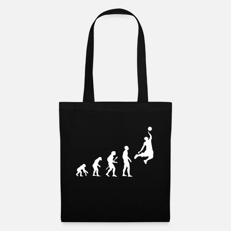 Basketball Evolution mit Basketballer - Stoffbeutel - Schwarz
