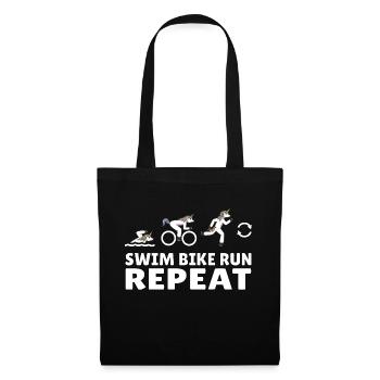 Licornes Triathlètes à la natation Vélo de course - Sac en tissu - noir - Devant