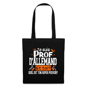 Prof Allemand Professeur Collège Allemagne Noël - Sac en tissu - noir - Devant