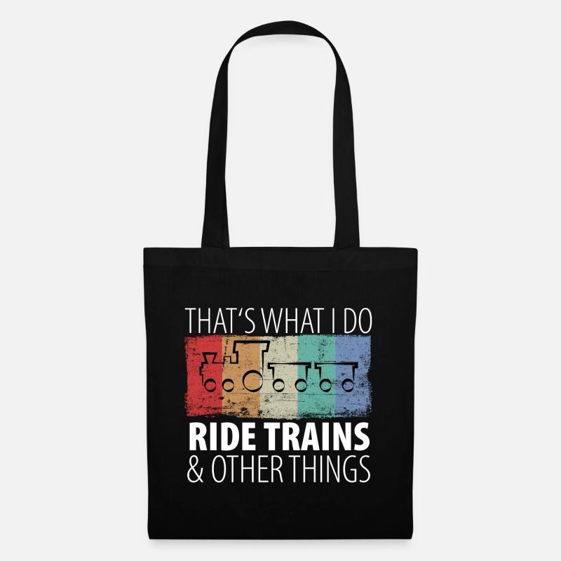 Train Chemin de fer Trains Trains Conducteurs de train - Sac en tissu - noir