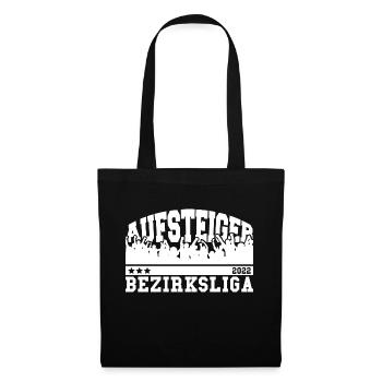 Aufsteiger 2022 Bezirksliga Aufstieg Fußball - Stoffbeutel - Schwarz - Vorne